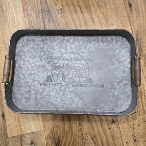 Metal Farmhouse Themed Serving Tray